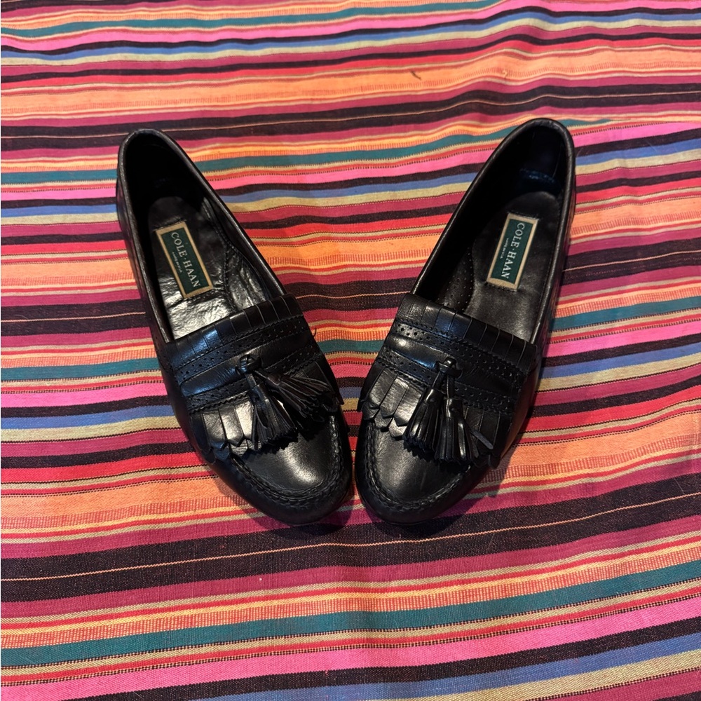 Cole Haan Women's Black Tassel Loafers